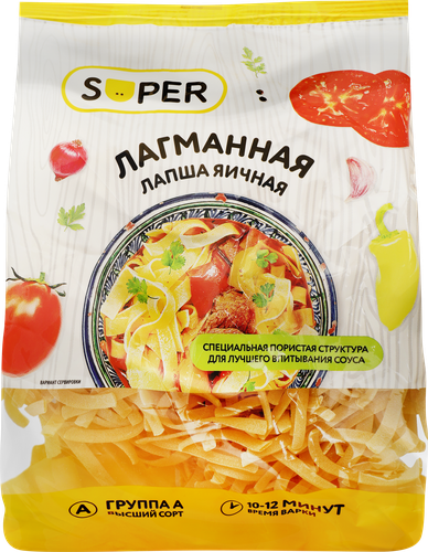 

Лапша яичная Super Лагманная, 250 г