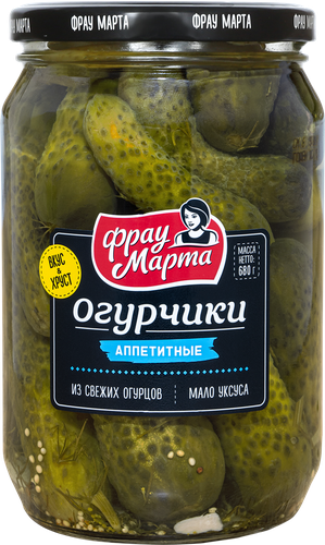 

Огурцы Фрау Марта маринованные 680 г