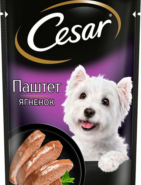 Влажный корм для собак Cesar Паштет с ягненком 80г