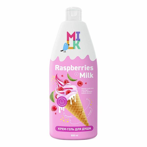 Крем-гель для душа Milk Молоко и малина, 800 мл