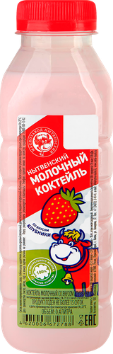

Молочный коктейль Маслозавод Нытвенский клубника 2.5% 400 мл