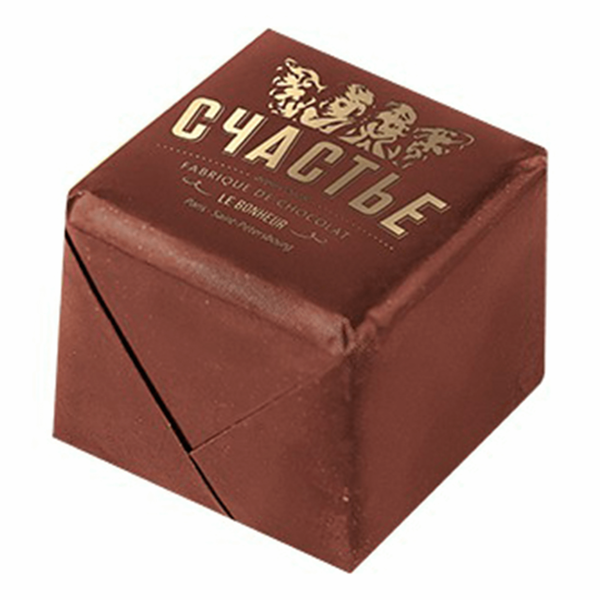 Конфета Счастье пралине в горьком шоколаде с кофе