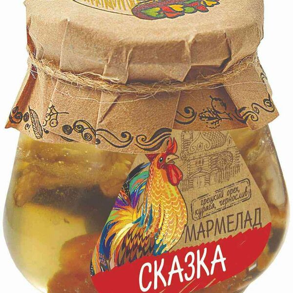 Мармелад желейный Мармеладная сказка с курагой-черносливом-грецким орехом в банке