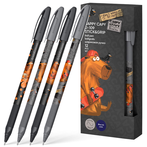 Ручка шариковая ErichKrause ColorTouch Rough Native, синий