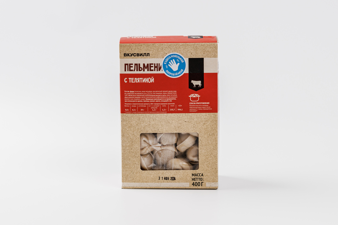 

Пельмени ВкусВилл с телятиной замороженные, 400 г