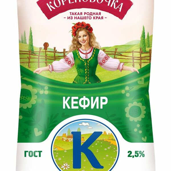 Кефир Кореновочка 2.5% БЗМЖ 900 г