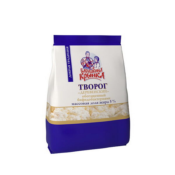 Творог Деревенский обог бифидобак 5% 350г п/пл Бабушкина крынка
