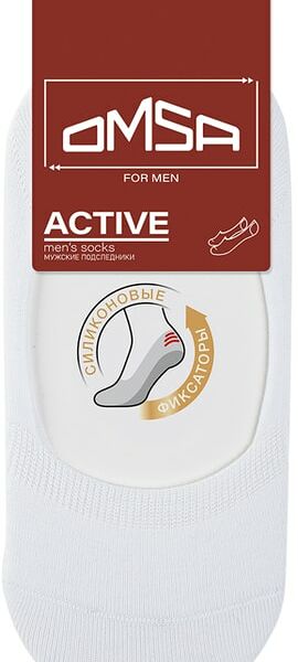 Носки мужские Omsa Active 101 подследники Bianco Белый Размер 45-47