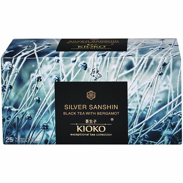 Чай Kioko Silver Sanshin чёрный с ароматом бергамота, 25х2 г