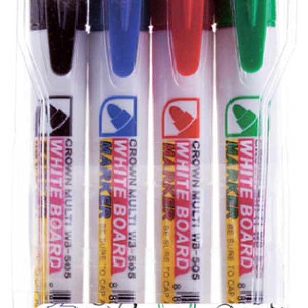 Набор маркеров для белых досок Crown Multi Board Slim 2мм, 4 цвета