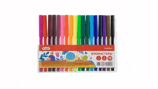 Фломастеры №1 School ColorPics смываемые набор 18 цветов, 110г