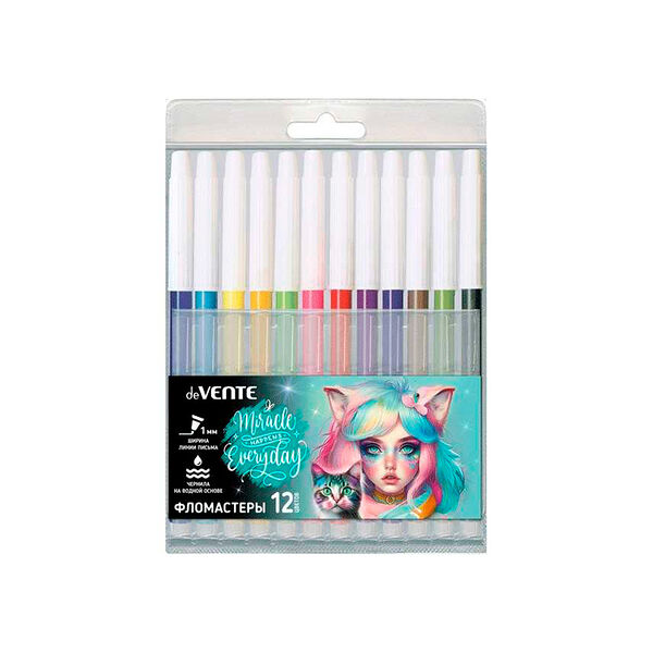 Фломастеры  Miracle deVENTE 12 цв в пластик упаковке
арт5081435