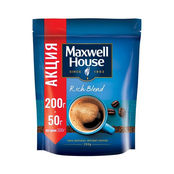 Кофе растворимый Maxwell House натуральный сублимированный 250г