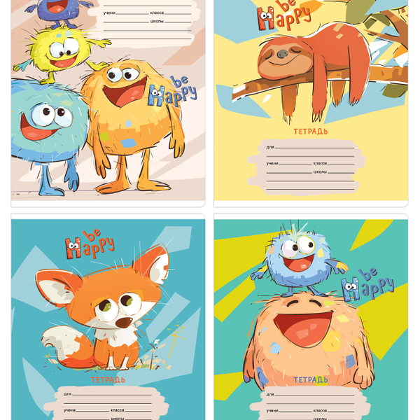 Тетрадь BG Милые монстрики линия, 12 л, 1шт, в ассортименте