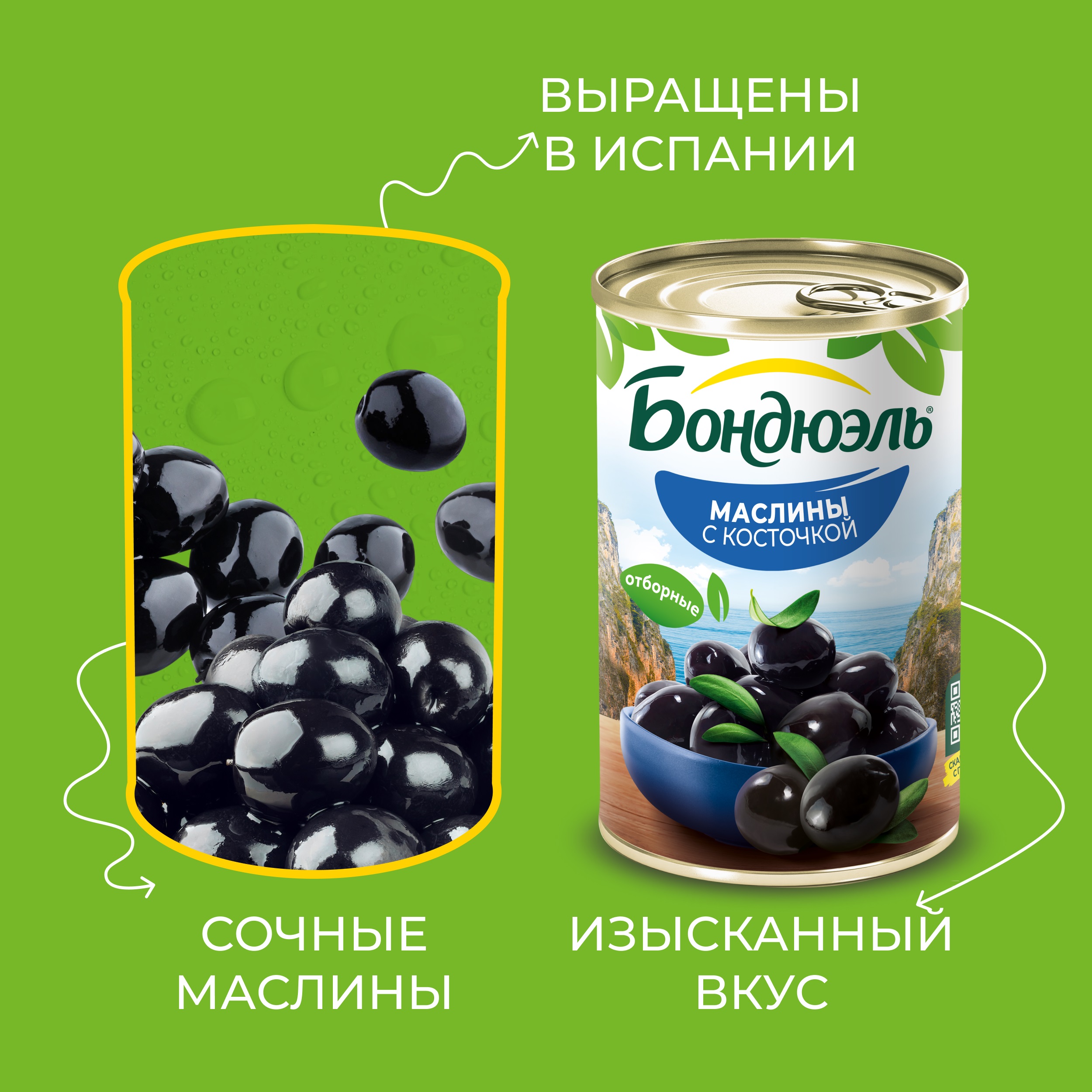 

Маслины Бондюэль с косточкой 300 г