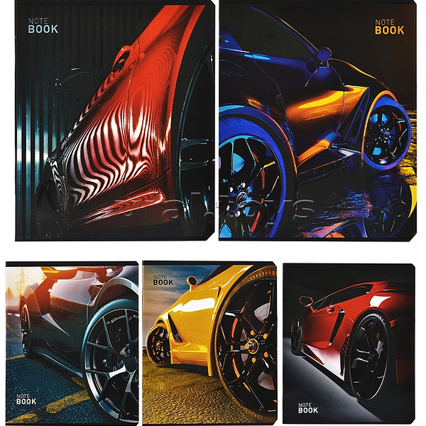 Тетрадь общая ПЗБМ Драйв, А5, 48 листов в клетку на скрепке, 1шт, Арт. 25151 в ассортименте