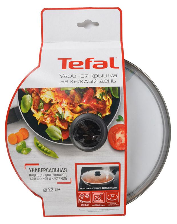

Крышка с пароотводом Tefal Cocoon стеклянная 26 см