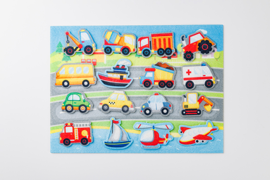 

Игровой набор из фетра на липучках "Транспорт"_РП