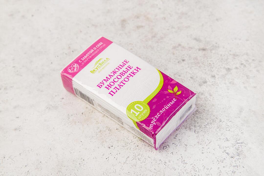 

Платочки носовые бумажные ВкусВилл 10 шт.