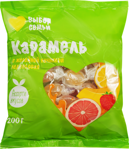 

Карамель леденцовая ВЫБОР СЕМЬИ Каприз с желейной начинкой