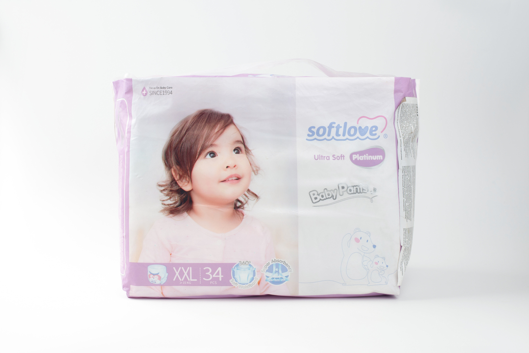 

Подгузники-трусики Softlove Platinum XXL 15+кг 34шт._РП