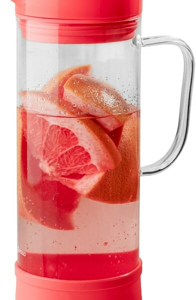 Кувшин Apollo Plump с крышкой и подставкой коралловый 1.4л