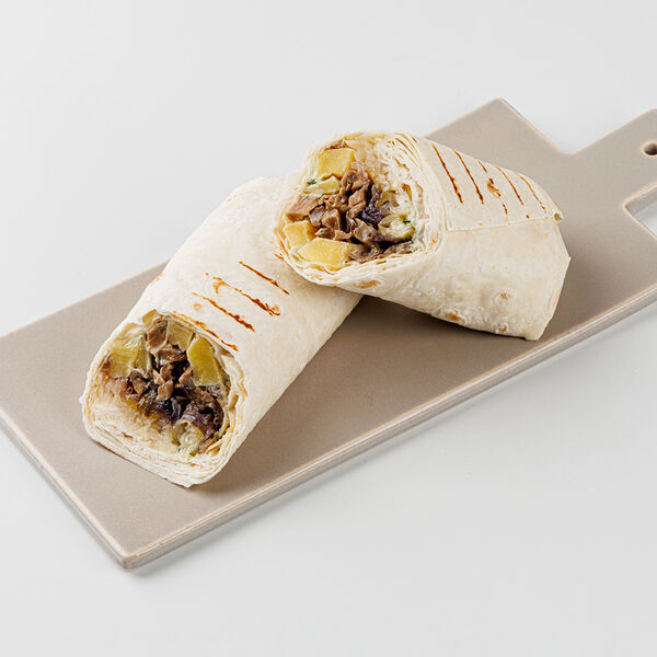 Шаурма с печеными вешенками и картофелем