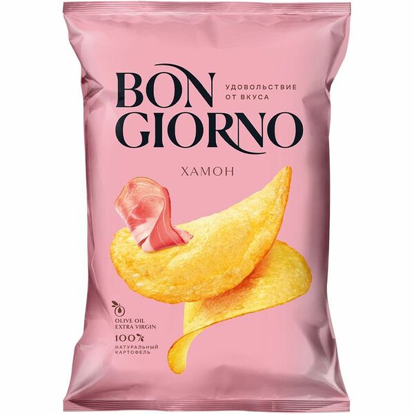 Чипсы Bon Giorno картофельные со вкусом Хамон Де Теруэль, 80г