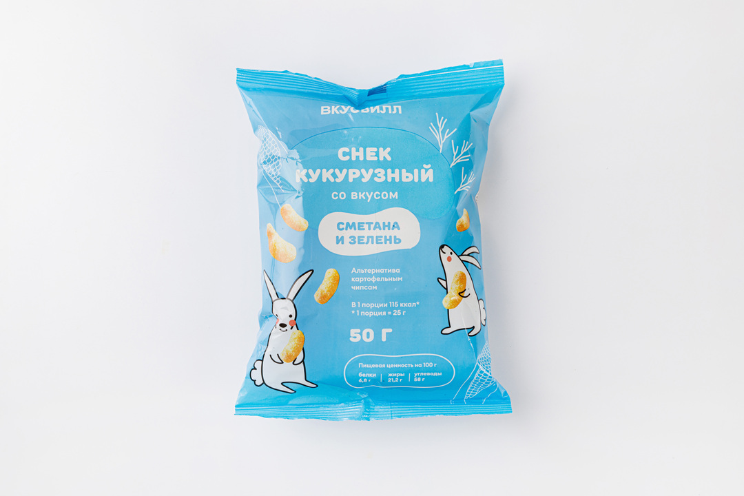 

Снек кукурузный Вкусвилл со вкусом сметана и зелень