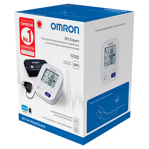 Omron Тонометр M3 Expert HEM 7132-ALRU с адаптером и манжетой 22-42 см