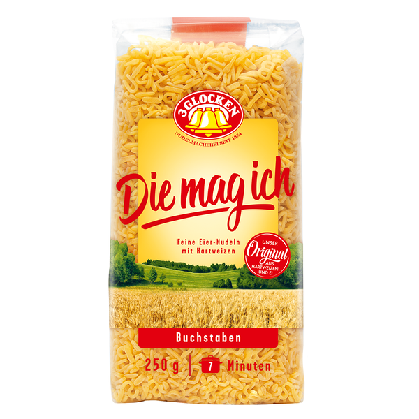 Макаронные изделия Buchstaben 3 Glocken Die Mag Ich Feine Eier-Nudeln