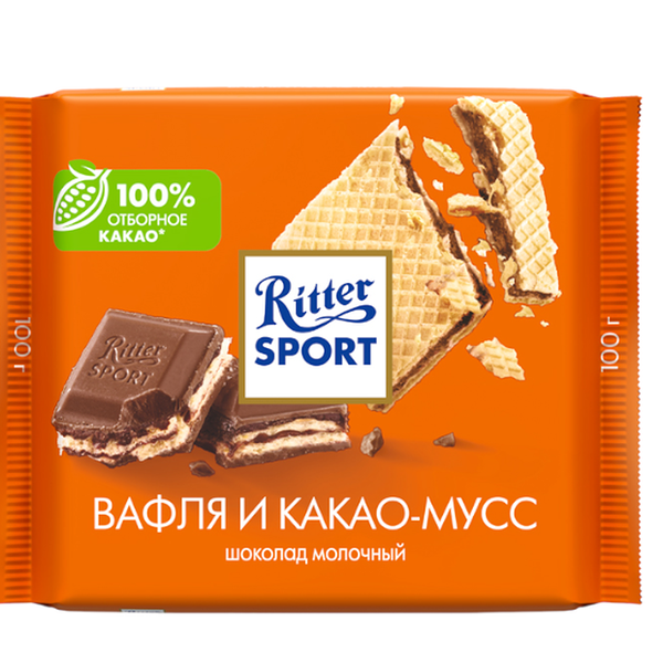 Шоколад молочный Ritter Sport Вафля и какао-мусс