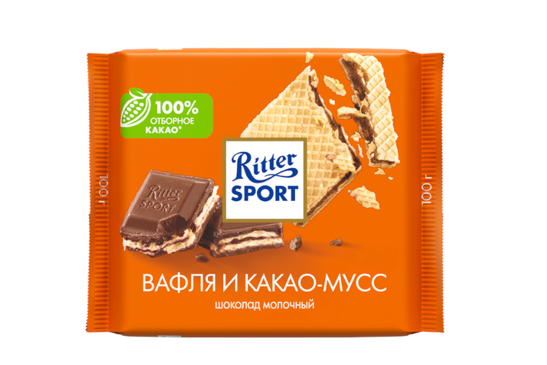 

Шоколад молочный Ritter Sport Вафля и какао-мусс 100 г