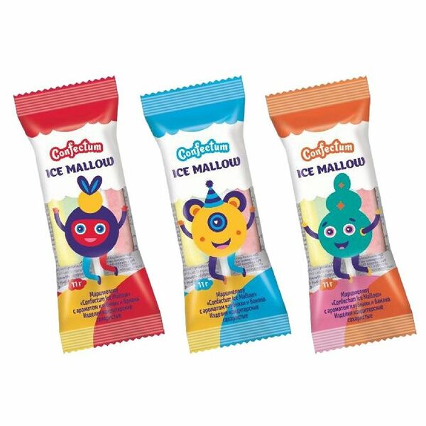 Маршмеллоу Confectum Ice Mallow с ароматом клубники и банана,дизайн в ассортименте 11г