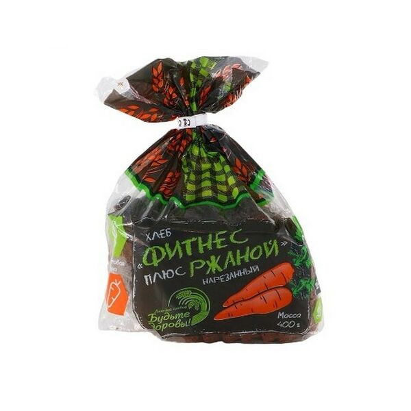 Хлеб Фитнес плюс ржаной форм с доб нарез уп 400г Слуцкий х/з