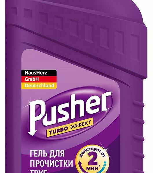 Средство Pusher для прочистки труб и удаления засоров для ванны, 500 мл