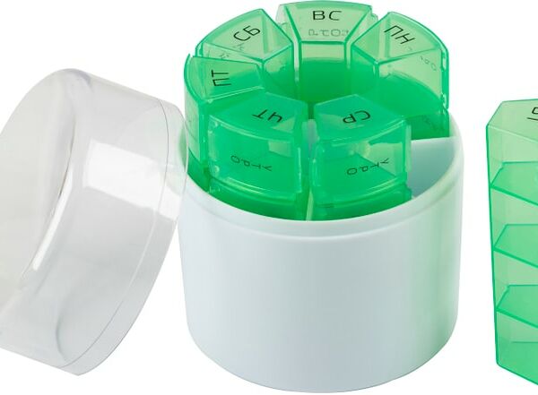 Таблетница Ecos Цилиндр на 7 дней