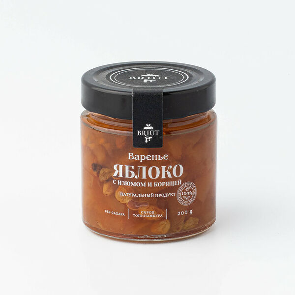 Варенье из яблока с корицей и изюмом на сиропе из топинамбура