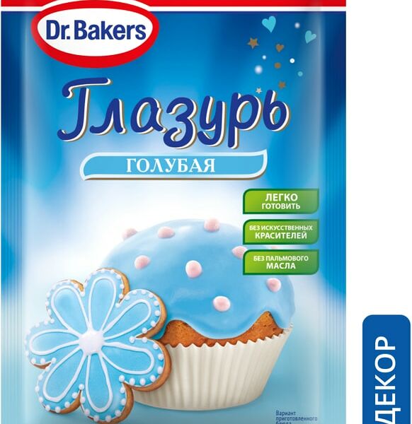 Глазурь Dr.Bakers Голубая 90г