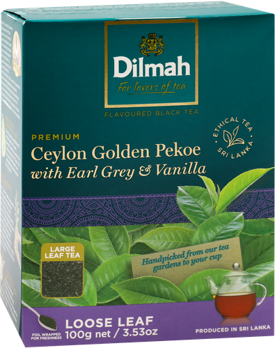 

Чай черный Dilmah цейлонский со вкусом бергамота и ванили, листовой