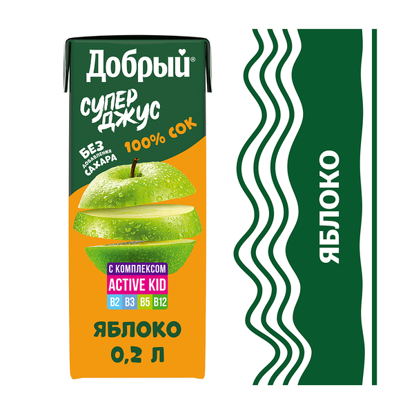 Сок детский Добрый Active kid Яблоко 200 мл
