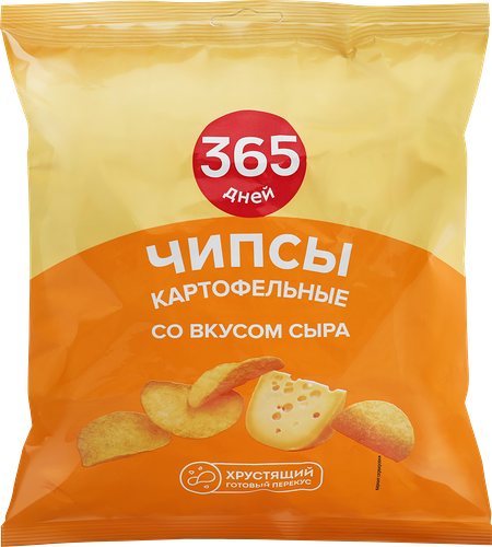 Чипсы картофельные 365 дней Картофель хрустящий со вкусом сыра 90 г