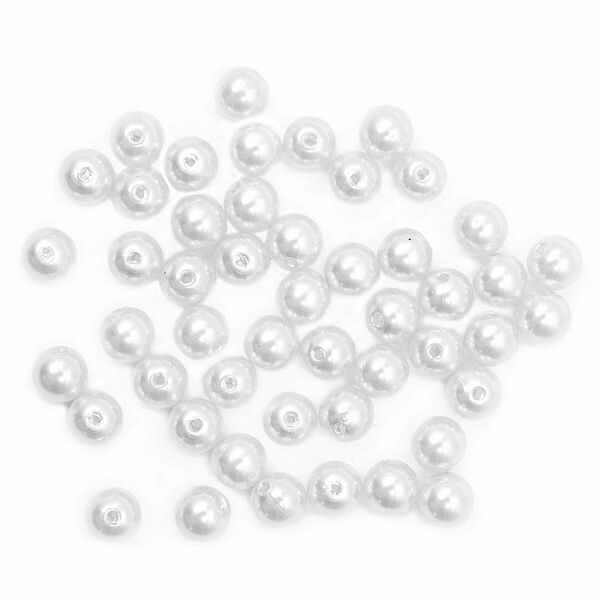 Бусины круглые, пластик, 10мм, 25гр Astra&Craft(001 NL белый)