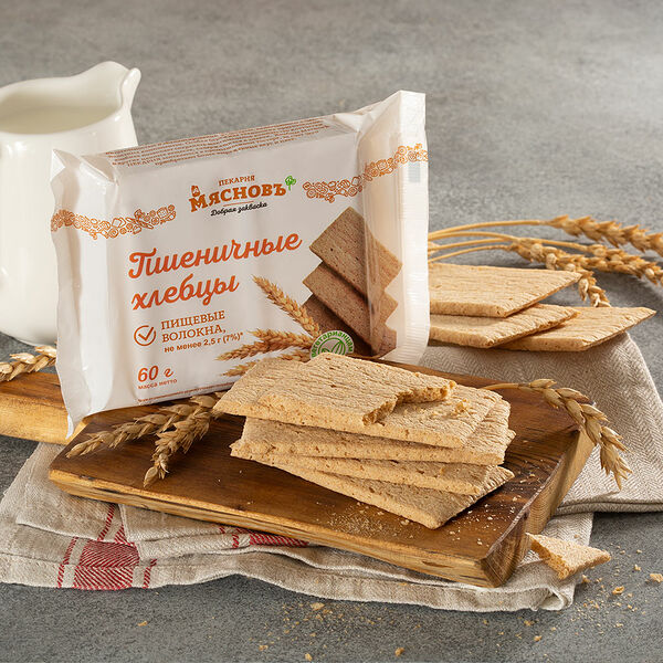 Хлебцы хрустящие пшеничные МясновЪ Пекарня запеченные