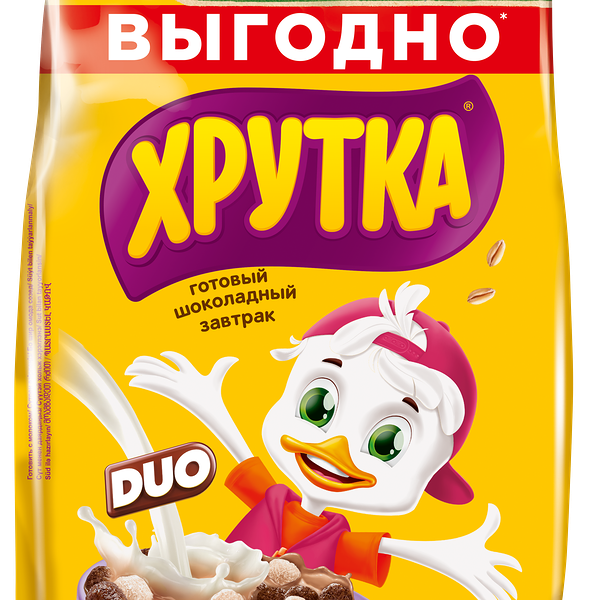 Готовый завтрак Хрутка DUO шоколадный, обогащенный кальцием