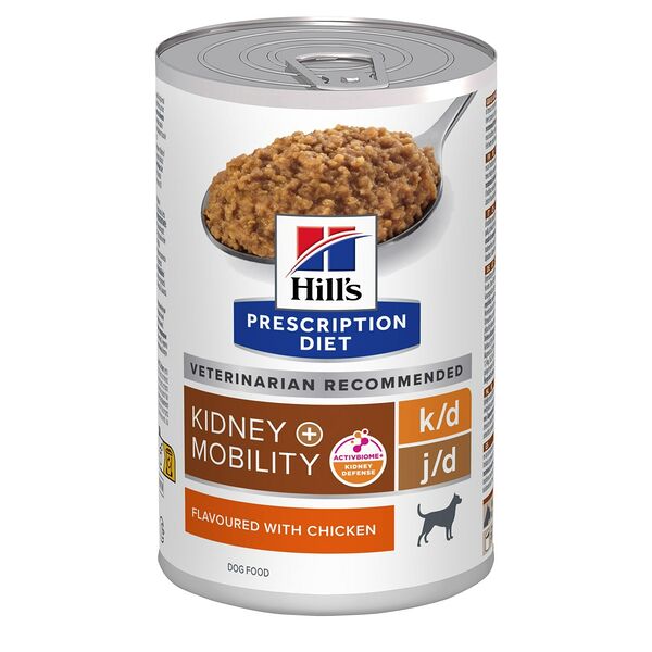 Hill's Prescription Diet k/d+Mobility консервы для собак лечение заболеваний почек + суставы Курица, 370 г.