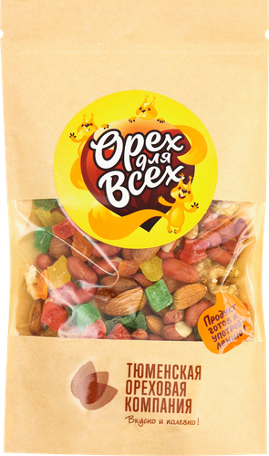 

Смесь фруктово-ореховая ОРЕХ ДЛЯ ВСЕХ орехи и цукаты, 200г