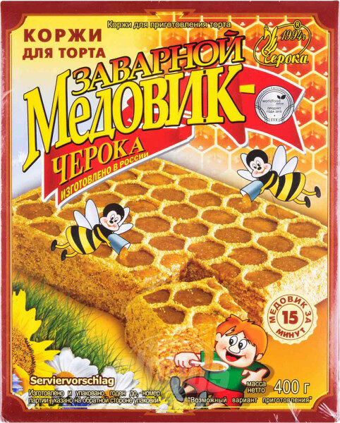 Коржи для торта заварной Черока Медовик 400 г