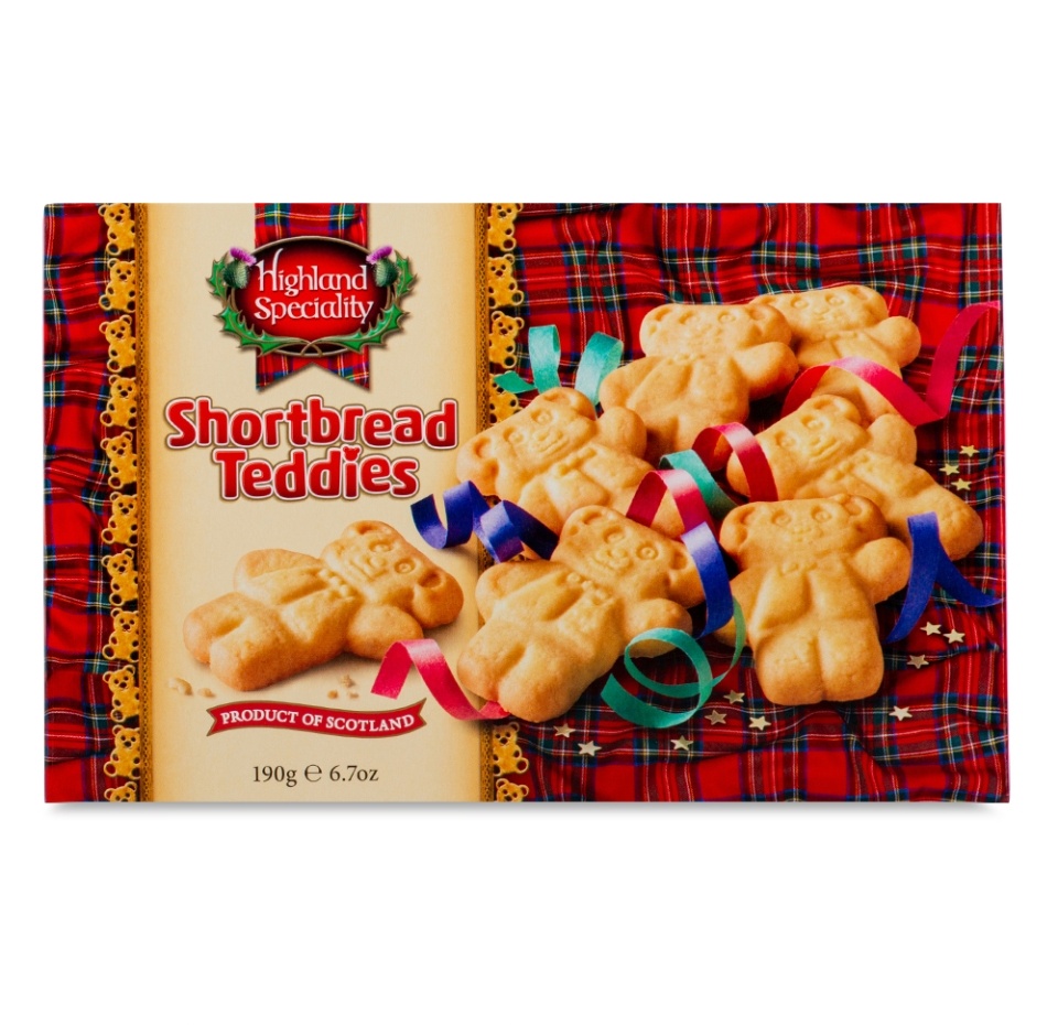 

Печенье песочное Highland Speciality Shortbread Teddies 190г Великобритания