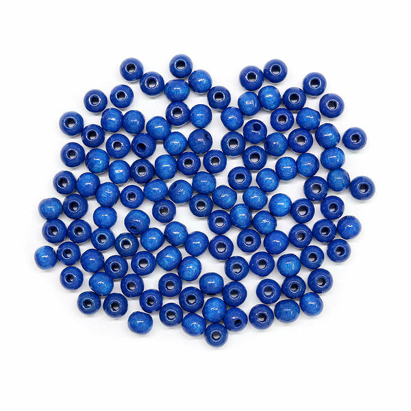 61652006 Бусины деревянные, 6мм, 118шт, голубой (Сертификат FSC)